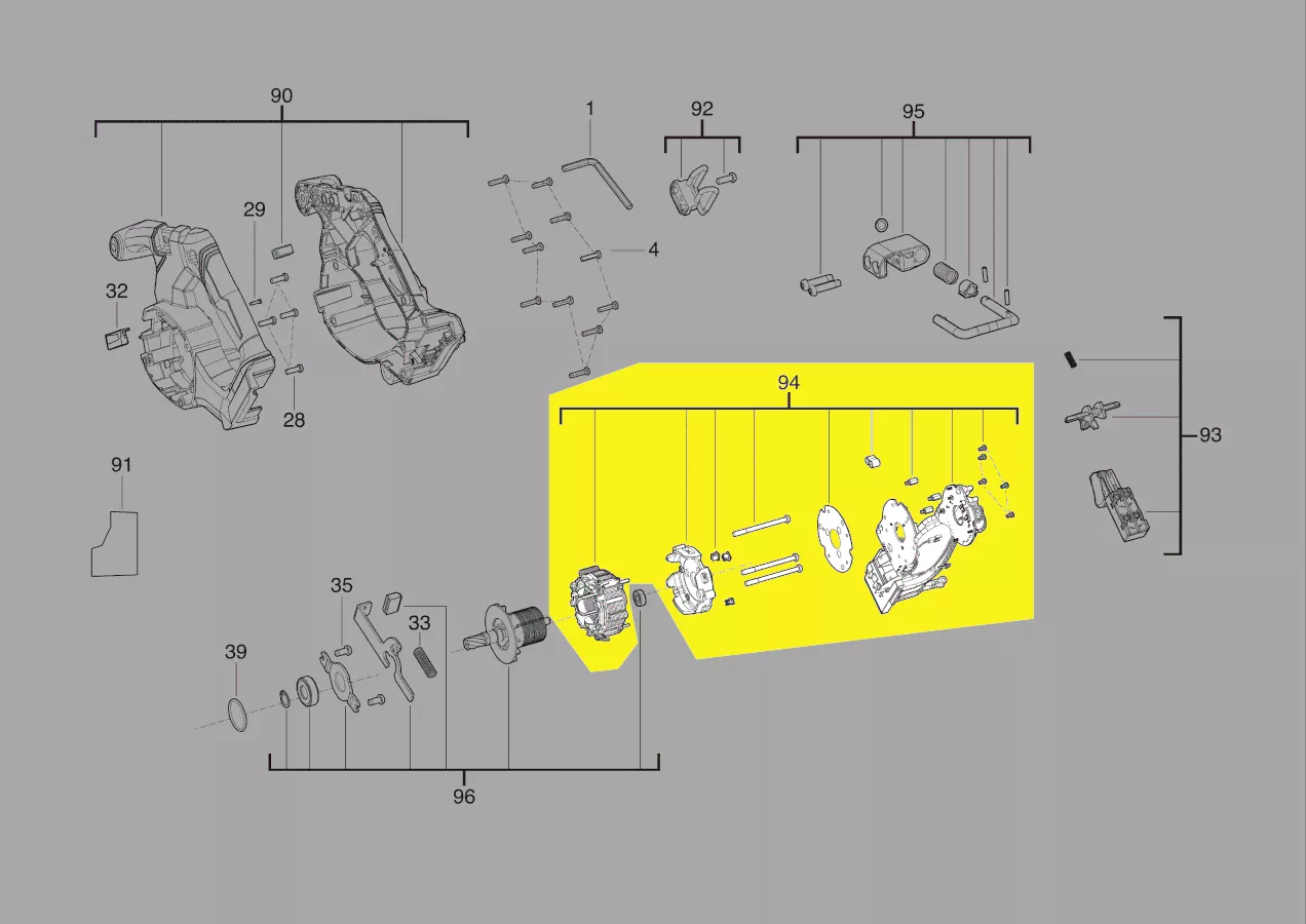 stator + electronique moteur scie circulaire réf. 4931506296 Milwauke